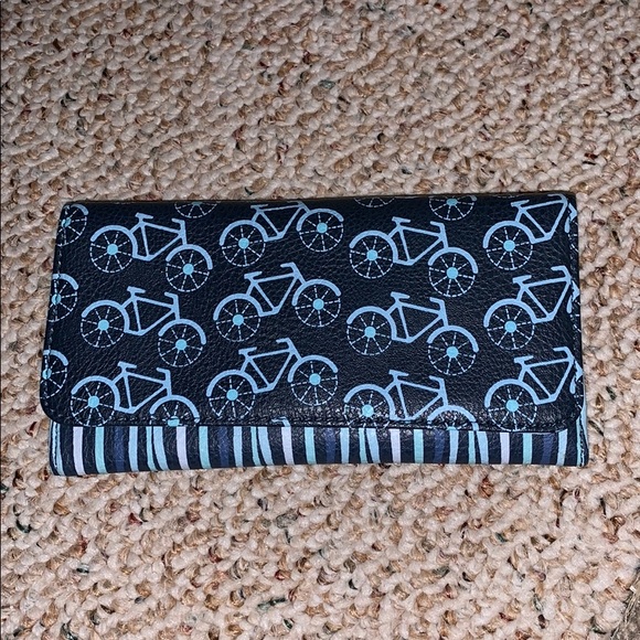 Relic Handbags - Blue bicycle/ striped wallet